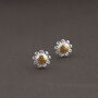 Sterling Silver Sunflower Earrings 'Sunshine', thumbnail 9 of 10