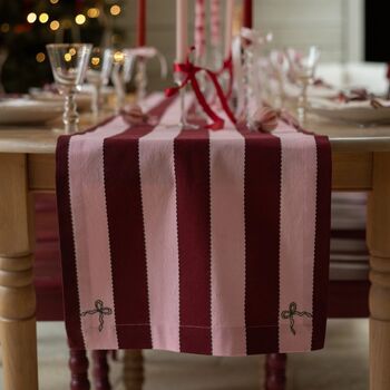 Bold Stripe Burgundy Table Runner, 2 of 5