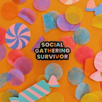 Social Gathering Survivor Enamel Pin Badge, 3 of 6