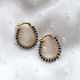 Black Spinel And Gold Wire Wrapped Hoop Earrings, thumbnail 5 of 6