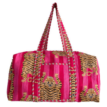 Pink Tiger Print Weekend Duffle Bag, 5 of 6