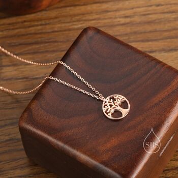 Sterling Silver Tree Pendant Necklace, 4 of 10