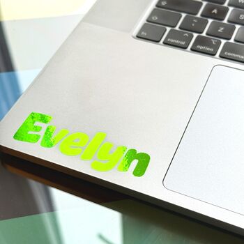 Personalised Fluorescent Vinyl Name Sticker Decal, 3 of 6