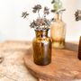 Amber Brown Glass Apothecary Bottle Vase 10cm, thumbnail 4 of 4