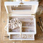 Personalised Initials White Embroidered Jewellery Box, thumbnail 3 of 4