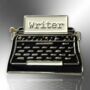 Black Vintage Typewriter Writer's Enamel Lapel Pin Badge, Gift For Writers And Bloggers, thumbnail 3 of 8