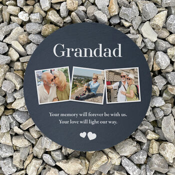 Personalised Photo Memorial Slate Circular Grave Marker, 6 of 7