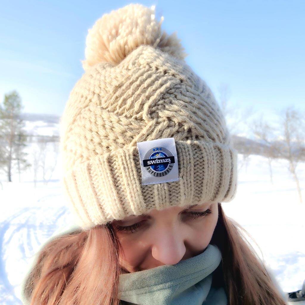 Oatmeal Patchwork Reflective Superbobble Hat, 1 of 6