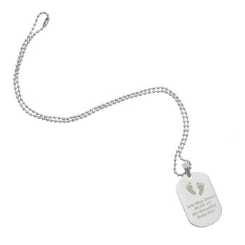 Personalised Footprints Stainless Steel Dog Tag Necklace, 5 of 6