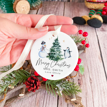 Personalised Teacher Christmas Tree Decoration Ornament Gift, 2 of 7