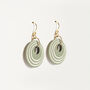 Green And Cream Stripey Circular Earrings, thumbnail 4 of 6