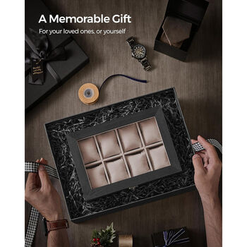 Eight Slots Solid Wooden Watch Case Box With Pillows, 7 of 8