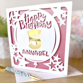 Personalised Age And Name Balloon Birthday Card, 2 of 3