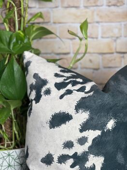 Cowhide Pattern Velvet Cushions Friesian, 3 of 12