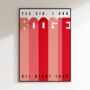 Yes Sir, I Can Boogie | Print | Disco Music Print | Music Poster | Wall Art | A5 A4 A3 | Bold | Typographic | Lyrics | Retro, thumbnail 7 of 8
