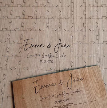 Jigsaw Puzzle Wooden Wedding Guestbook, 6 of 8