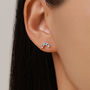 Sterling Silver Rainbow Cz 16 G Flat Back Labret Earrings, thumbnail 6 of 12