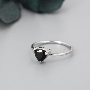 Genuine Black Onyx Ring In Sterling Silver, 6 of 11