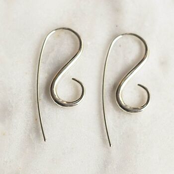 Gold Plated Silver Long S Hook Earrings, 6 of 8