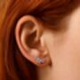 Sterling Silver Triple Flower Stud Earrings, thumbnail 5 of 9