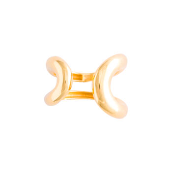 Chunky Double Loop Ring In Gold Plate Or Silver, 6 of 6