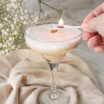 Personalised 50th Birthday Cocktail Scented Candle, 3 of 12