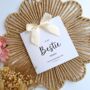 Bestie On Your Wedding Day Card, Luxury Bow Wedding Couple Card, thumbnail 1 of 4