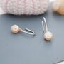 Genuine Pink Freshwater Pearl Hook Earrings, thumbnail 5 of 12