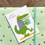 Happy Birthday Crocodile Mini Card, thumbnail 1 of 5