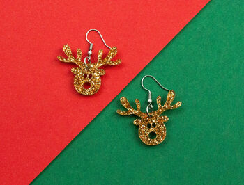Reindeer Christmas Earrings, 2 of 5