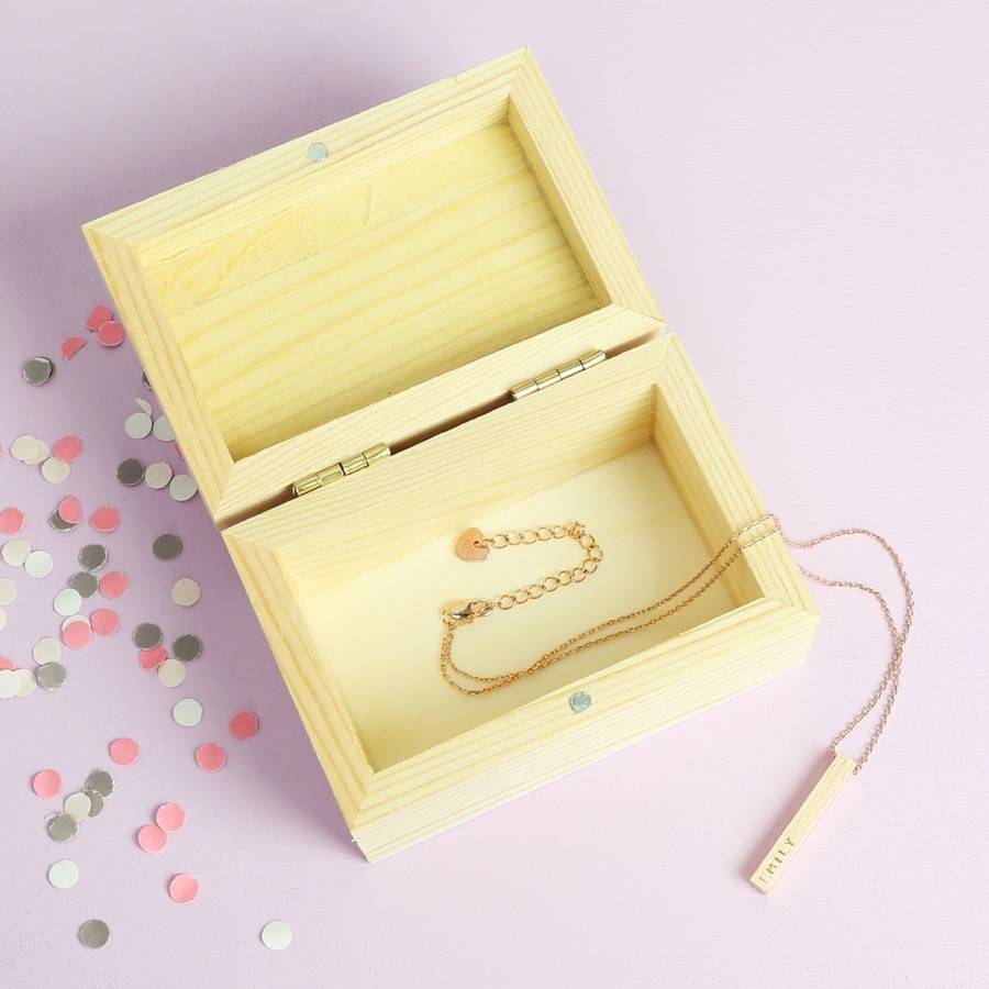 Personalised Mini Wooden Treasure Chest By Lisa Angel Homeware & Gifts