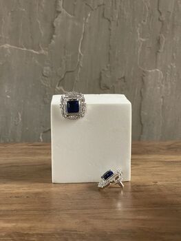 Akira Blue And Silver Oversized Studs, 3 of 5