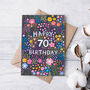 70th Birthday Card For Women, Floral 70th Card, For Her, thumbnail 1 of 3