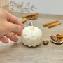 White Carved Pumpkin Candle And Halloween Decoration, thumbnail 6 of 8