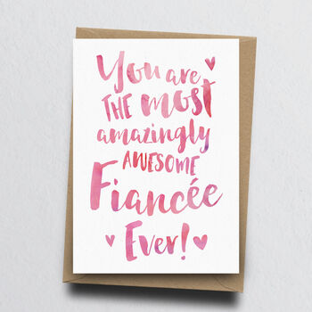 'Amazingly Awesome Girlfriend / Fiancée' Greeting Card, 2 of 2