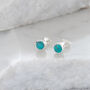 Birthstone Stud Earrings December: Turquoise And Silver, thumbnail 1 of 4