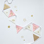 Pink And Gold Merry Christmas Bunting, thumbnail 2 of 8