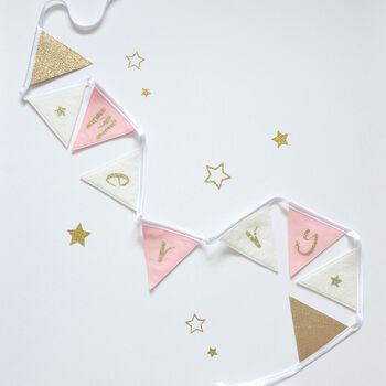 Pink And Gold Merry Christmas Bunting, 2 of 8