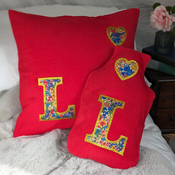 Liberty Fabric Floral Initial Cushion, 4 of 4