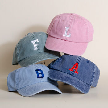 Custom Initial Embroidered Junior Vintage Cap, 8 of 10