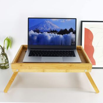Portable Bamboo Tray With Folding Legs, 2 of 6