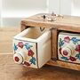 Hand Painted White Floral Ceramic Three Drawer Chest, thumbnail 2 of 8