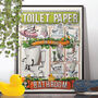 Toilet Paper In The Bathroom, Funny Toilet Art, thumbnail 1 of 8