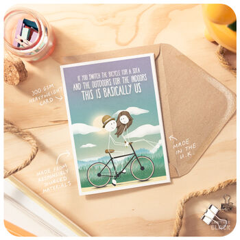 Bicycle Funny Anniversary Birthday Card Husband Wife, 3 of 5