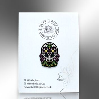 Dia De Los Muertos Sugar Inspired Skull Pin, 4 of 8