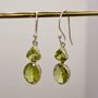 Peridot Sterling Silver August Birthstone Earrings, thumbnail 10 of 11