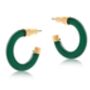Isabella Resin And Metal Hoop Earrings In Green, thumbnail 1 of 2