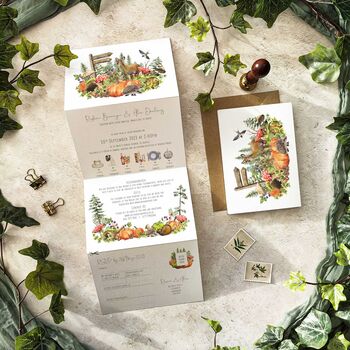 Autumn Woodland Wedding Invitation Suite, 10 of 12
