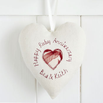 Personalised Hanging Heart Wedding Anniversary Gift, 4 of 12