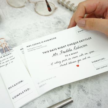 Personalised Date Night Cheques, 5 of 12